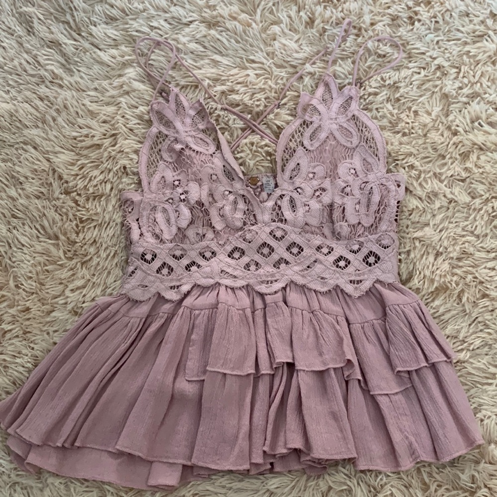 Pale pink flowy cami